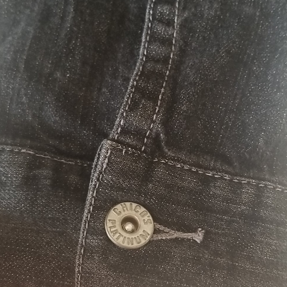 Chico's Platinum Black Denim Jacket - Picture 6 of 10